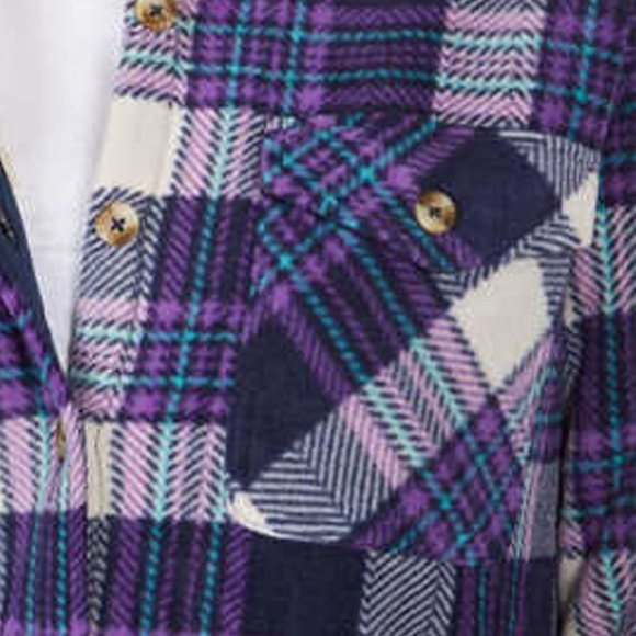 Soho Threads Ladies' Plush Shirt Jacket Top BLUE - Picture 6 of 9